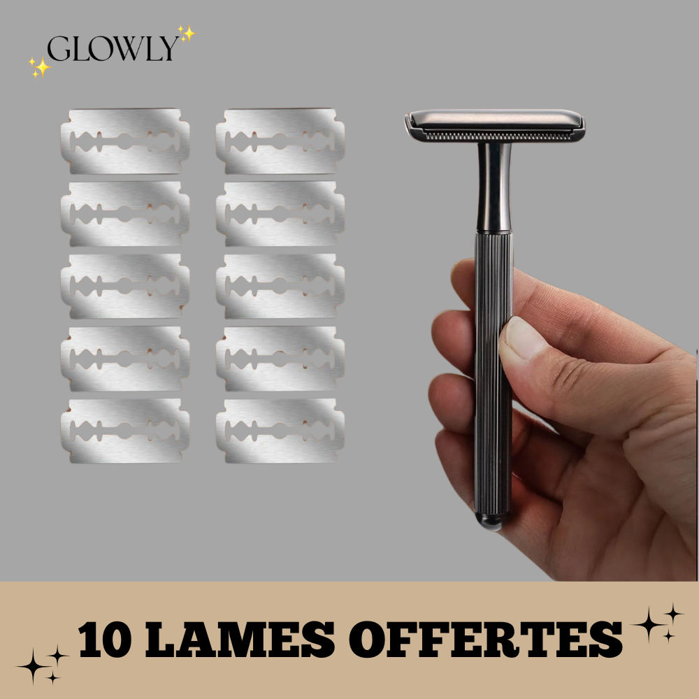 Rasoir de Sûreté Glowly – Écologique, Élégant & Durable | 10 Lames Incluses