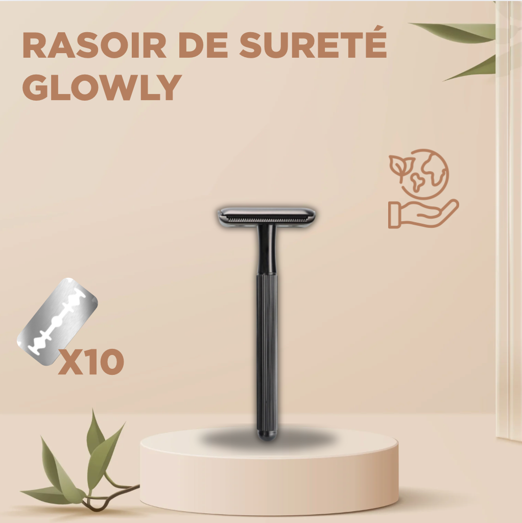 Rasoir de Sûreté Glowly – Écologique, Élégant & Durable | 10 Lames Incluses