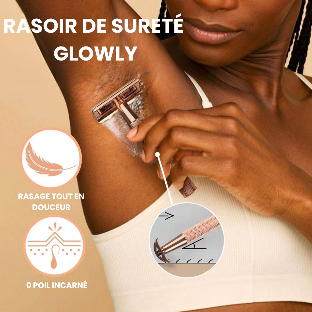 Rasoir de Sûreté Glowly – Écologique, Élégant & Durable | 10 Lames Incluses